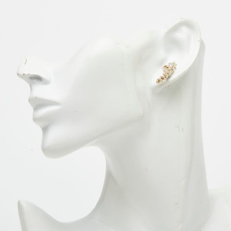 Chanel CC Logo Star Earrings Gold Plated Rhinestone — view 5