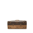 Louis Vuitton Monogram Giant Reverse On The Go MM Tote Brown Leather — view 3