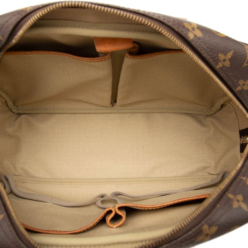 Louis Vuitton Monogram Deauville Handbag Brown Leather — view 4