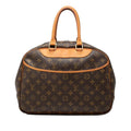 Louis Vuitton Monogram Deauville Handbag Brown Leather