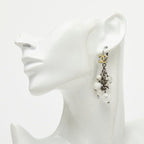 Chanel CC Logo Earrings Silver Yellow Metal — view 5