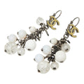 Chanel CC Logo Earrings Silver Yellow Metal