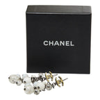 Chanel CC Logo Earrings Silver Yellow Metal — view 6