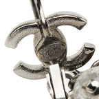 Chanel CC Logo Earrings Silver Yellow Metal — view 4