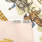 Hermes Carre 90 la Promenade de Longchamps Walk to Long Chien Scarf Large Pink — view 8
