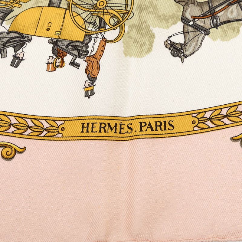Hermes Carre 90 la Promenade de Longchamps Walk to Long Chien Scarf Large Pink — view 7