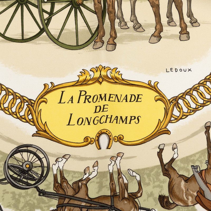 Hermes Carre 90 la Promenade de Longchamps Walk to Long Chien Scarf Large Pink — view 3