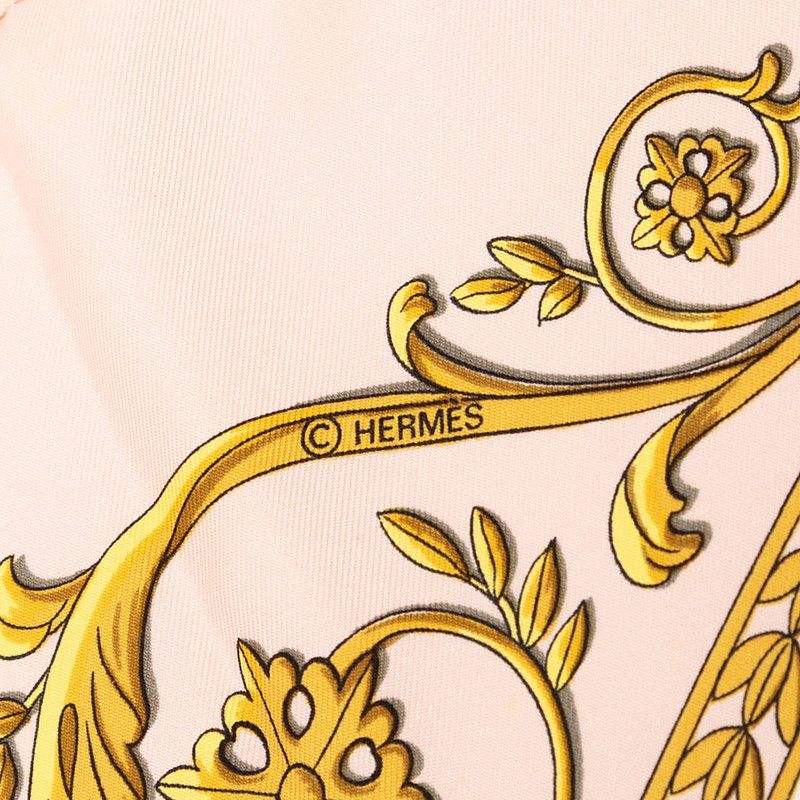 Hermes Carre 90 la Promenade de Longchamps Walk to Long Chien Scarf Large Pink — view 6