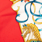 Hermes Carre 90 Luna Park Amusement Scarf Large Red Silk — view 5