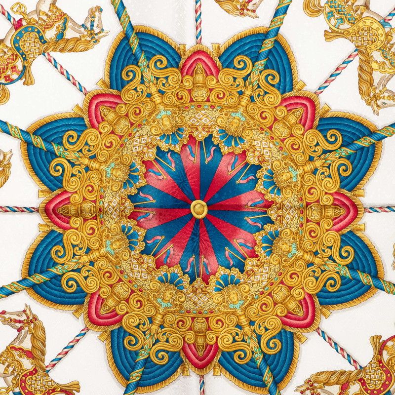 Hermes Carre 90 Luna Park Amusement Scarf Large Red Silk — view 4