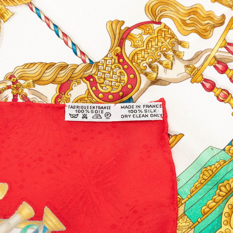 Hermes Carre 90 Luna Park Amusement Scarf Large Red Silk — view 9
