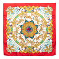 Hermes Carre 90 Luna Park Amusement Scarf Large Red Silk