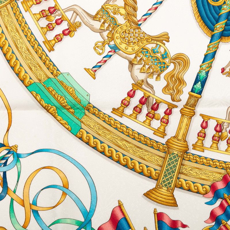Hermes Carre 90 Luna Park Amusement Scarf Large Red Silk — view 7