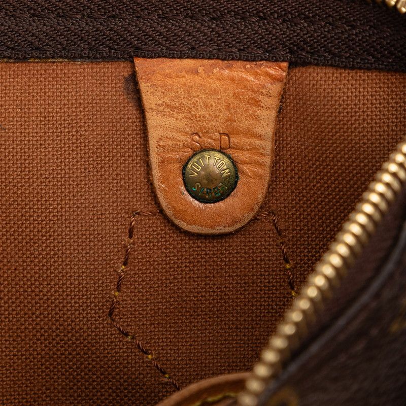 Louis Vuitton Monogram Speedy 25 Mini Boston Bag Brown Leather — view 9
