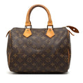 Louis Vuitton Monogram Speedy 25 Mini Boston Bag Brown Leather
