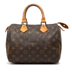 Louis Vuitton Monogram Speedy 25 Mini Boston Bag Brown Leather