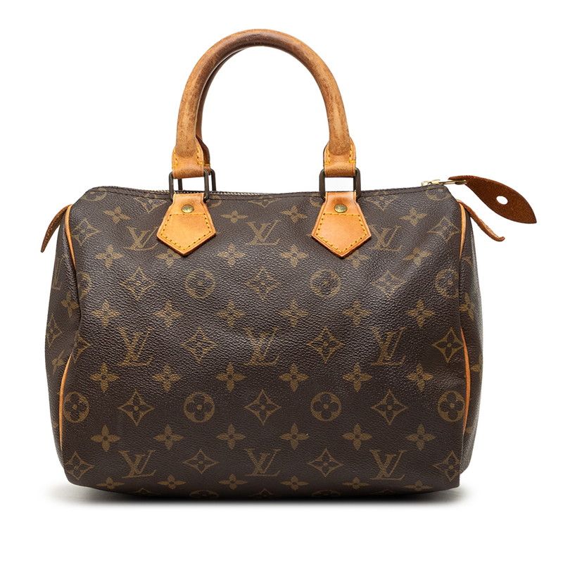 Louis Vuitton Monogram Speedy 25 Mini Boston Bag Brown Leather