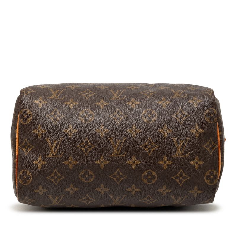 Louis Vuitton Monogram Speedy 25 Mini Boston Bag Brown Leather — view 3