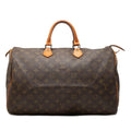 Louis Vuitton Monogram Speedy 40 Boston Bag Brown Leather