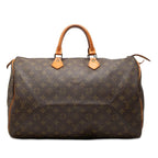 Louis Vuitton Monogram Speedy 40 Boston Bag Brown Leather
