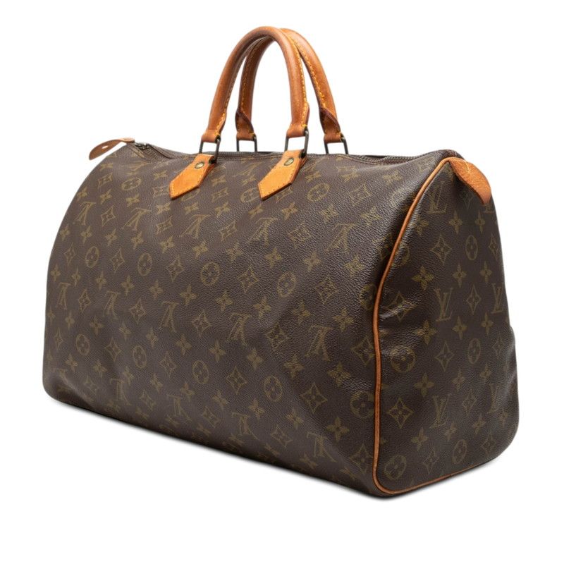 Louis Vuitton Monogram Speedy 40 Boston Bag Brown Leather — view 2