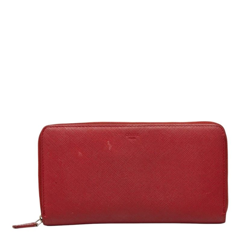 Celine Zip Around Wallet Red Leather