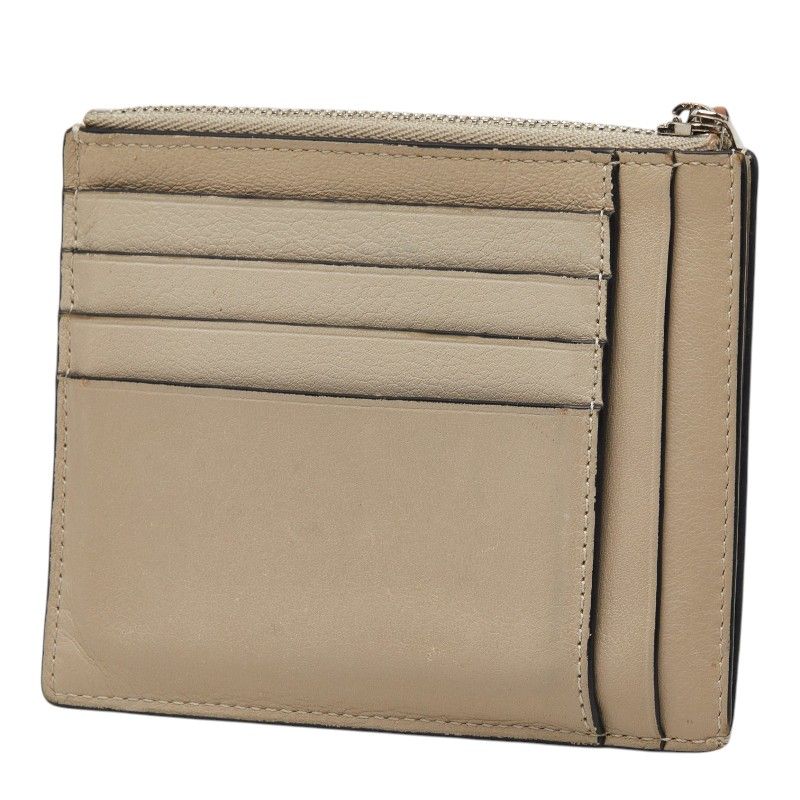 Loewe Anagram Coin Case Card Beige Brown Leather — view 2