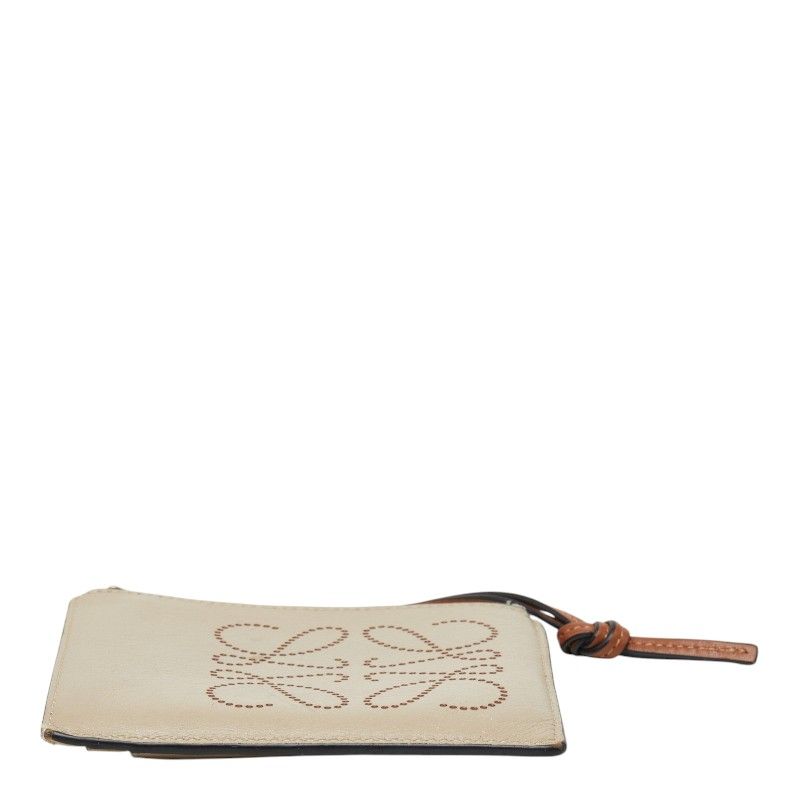 Loewe Anagram Coin Case Card Beige Brown Leather — view 3