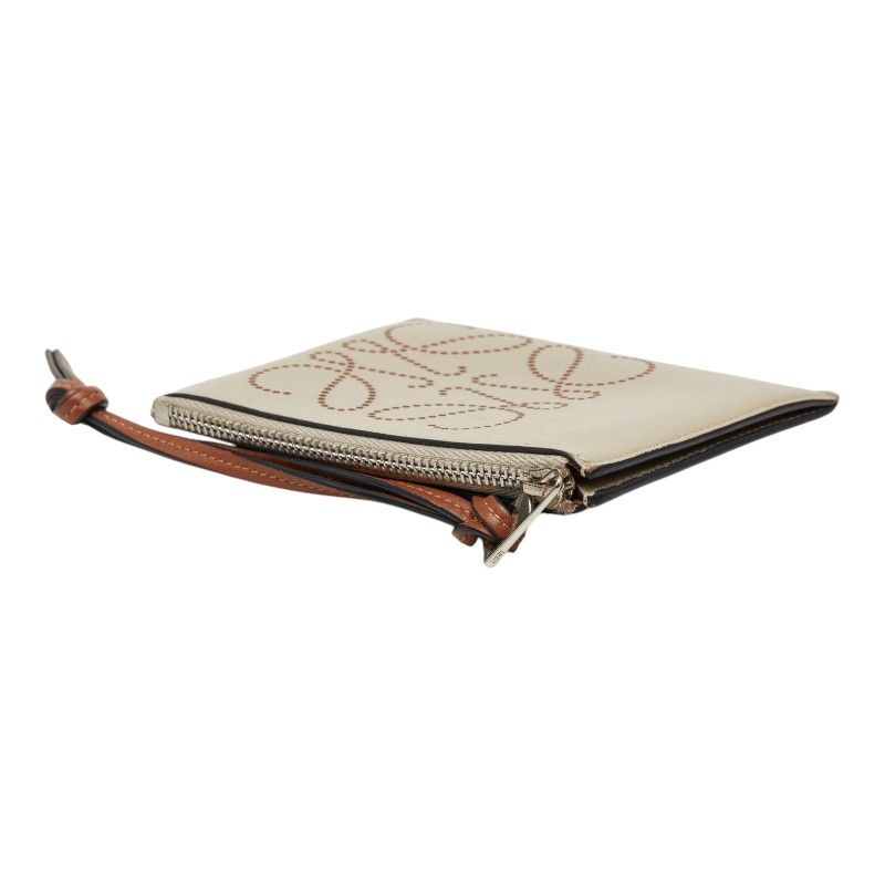 Loewe Anagram Coin Case Card Beige Brown Leather — view 5