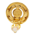 Chanel CC Logo Earrings Gold Plated Faux Pearl — view 4