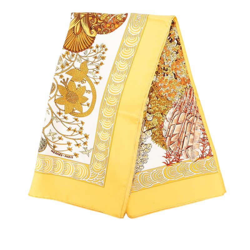 Hermes Carre 90 les Legendes de L'arbre Wood Legend Scarf Large Yellow Multicolo — view 2