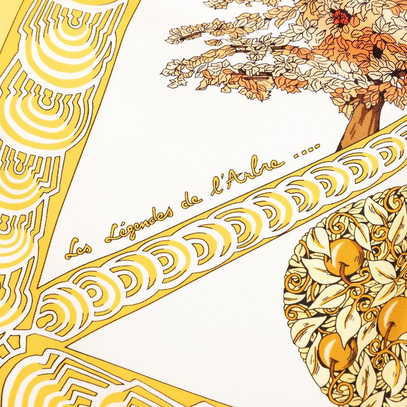 Hermes Carre 90 les Legendes de L'arbre Wood Legend Scarf Large Yellow Multicolo — view 3