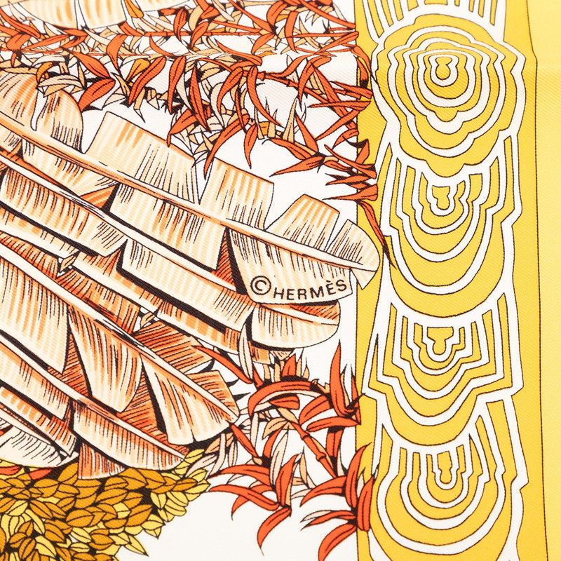 Hermes Carre 90 les Legendes de L'arbre Wood Legend Scarf Large Yellow Multicolo — view 5