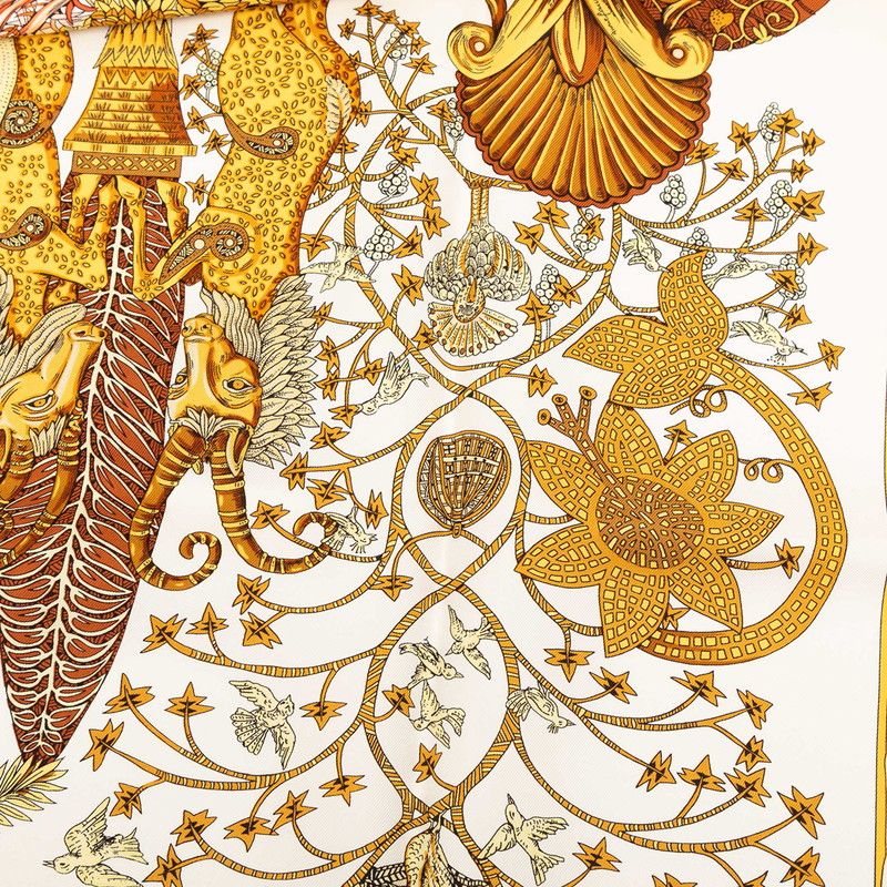 Hermes Carre 90 les Legendes de L'arbre Wood Legend Scarf Large Yellow Multicolo — view 6