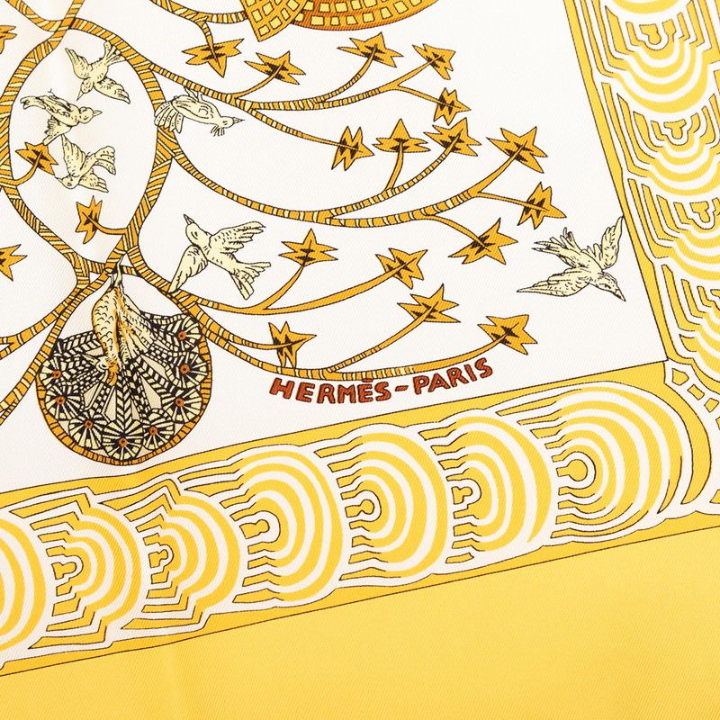 Hermes Carre 90 les Legendes de L'arbre Wood Legend Scarf Large Yellow Multicolo — view 7