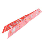 Hermes Twilly C'est la Fete Scarf Pink Silk