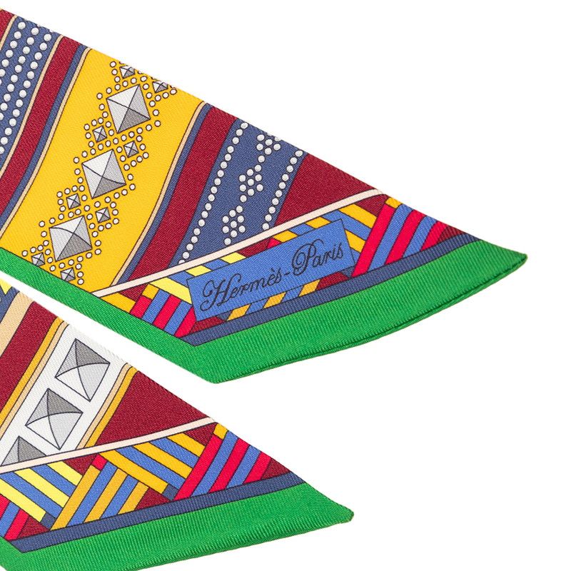 Hermes Twill Colliers de Chiens Collier de Chien Scarf Multicolor Silk — view 3