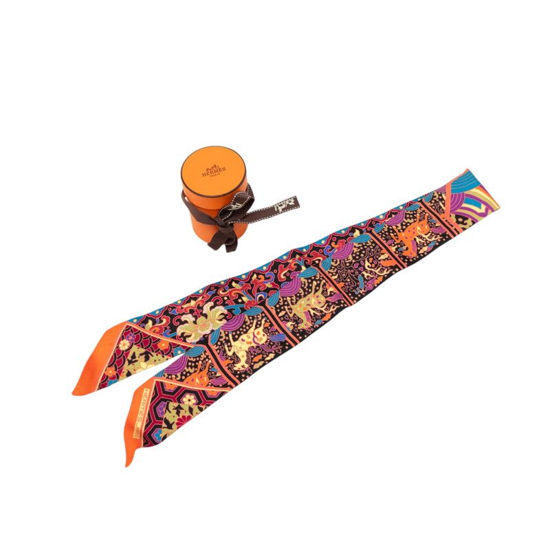 Hermes Twilly Collections Imperiales Royal Collection Scarf Multicolor Silk — view 5