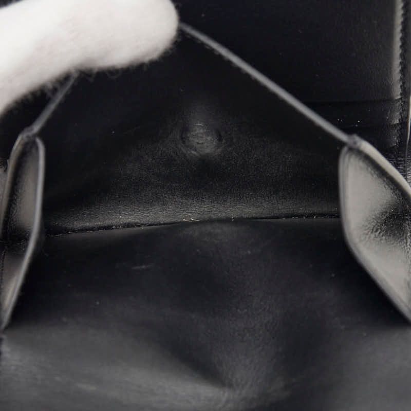 Celine Triomphe Compact Wallet Trifold Black Leather — view 7