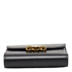 Celine Triomphe Compact Wallet Trifold Black Leather — view 3