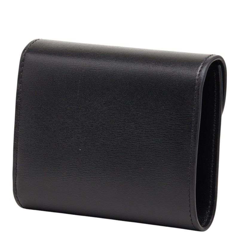 Celine Triomphe Compact Wallet Trifold Black Leather — view 2