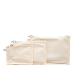 Hermes Bora Pouch Set Clutch Ivory Cotton