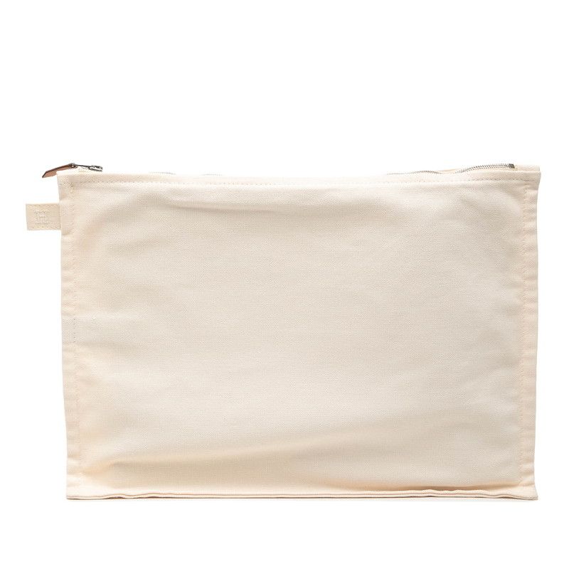Hermes Bora Pouch Set Clutch Ivory Cotton — view 2