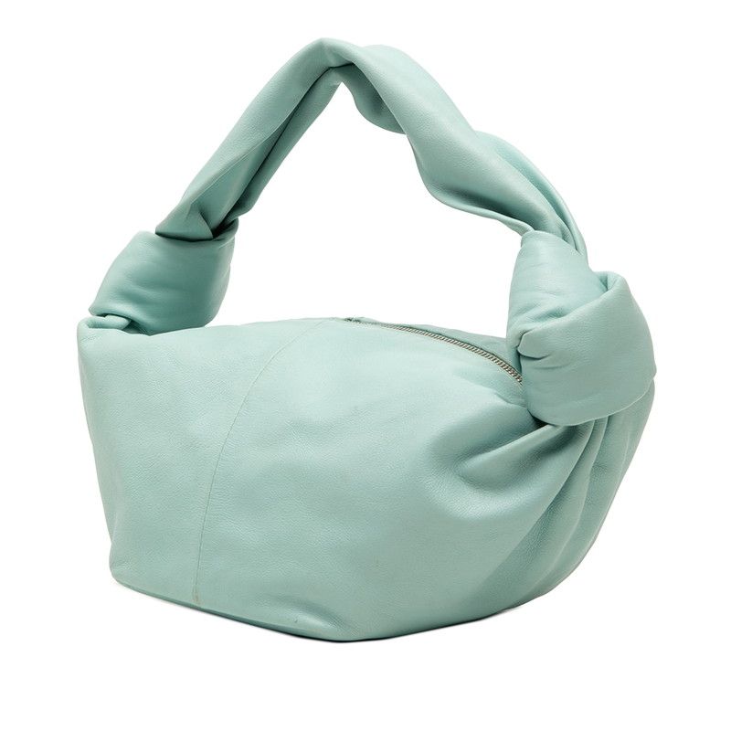 Bottega Veneta Double Knot Mini Handbag Blue Leather — view 2