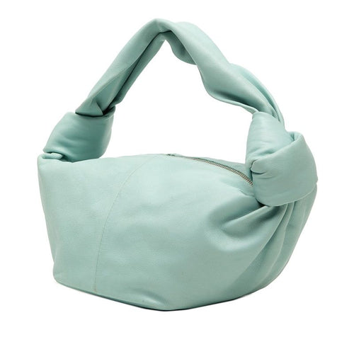 Bottega Veneta Double Knot Mini Handbag Blue Leather — view 2