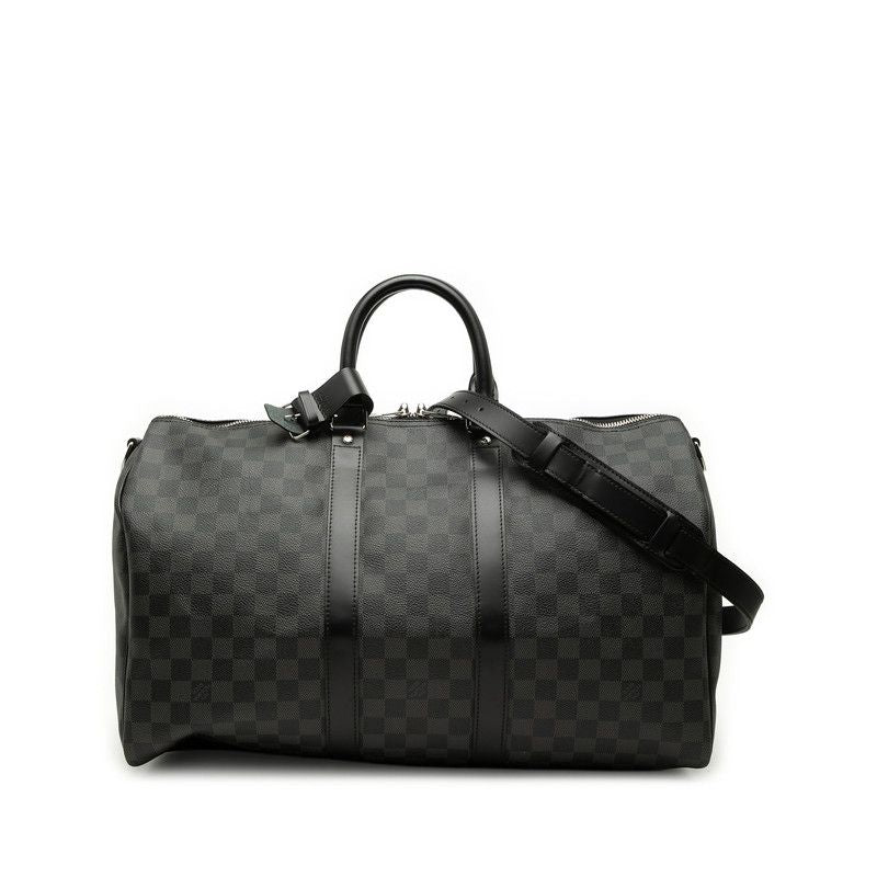 Louis Vuitton Damier Graphite Keepall Bandouliere 45 Boston Bag 2-Way Black