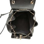 Chanel Quilted CC Logo Small Backpack Black Gold Calfskin — view 4