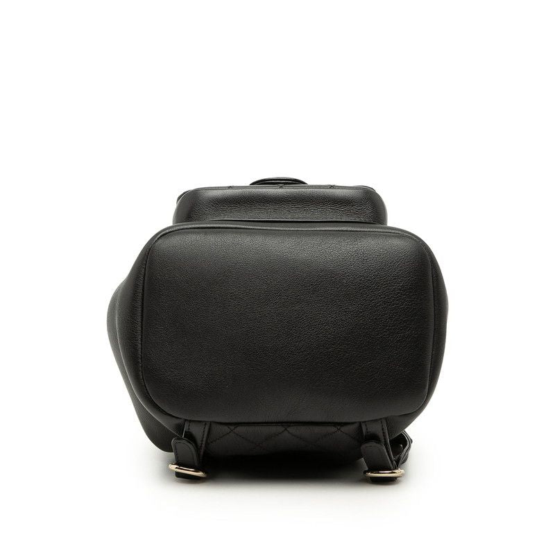 Chanel Quilted CC Logo Small Backpack Black Gold Calfskin — view 3
