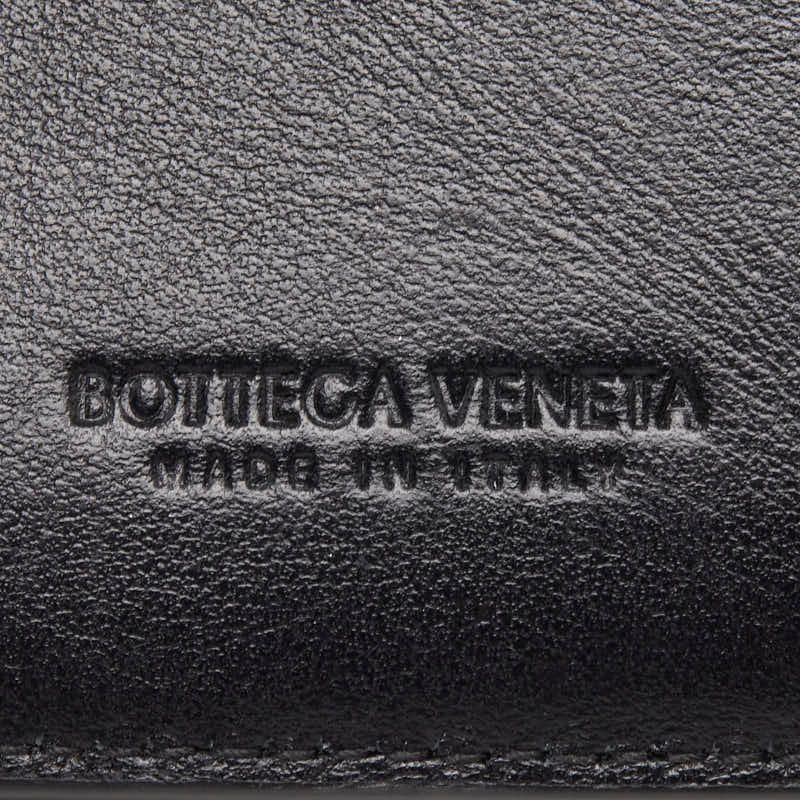 Bottega Veneta Maxi Intrecciato Cassette Trifold Wallet Black Leather — view 8