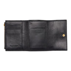 Bottega Veneta Maxi Intrecciato Cassette Trifold Wallet Black Leather — view 6
